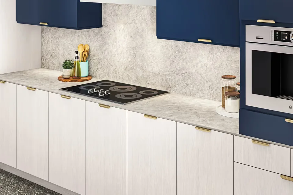 Contemporary kitchen with a slim Thinscape countertop